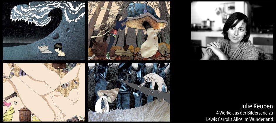 Werke aus der Bilderserie zu Alice im Wunderland